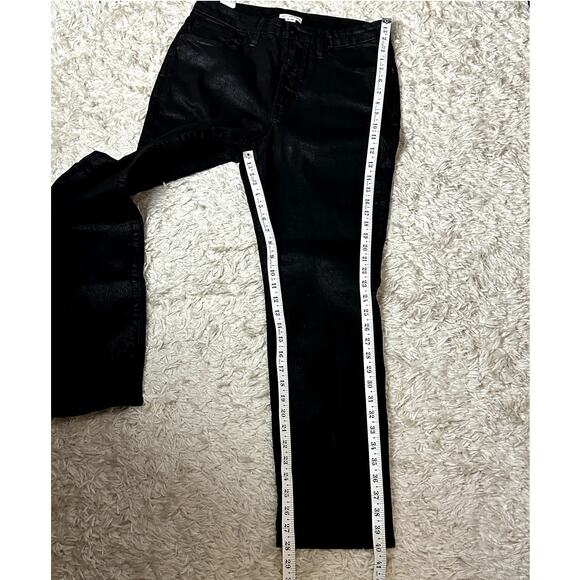Good American 'Good Classic" Coated Skinnyish Fit Hi-Rise Black Women Size 14/32 - Picture 5 of 13
